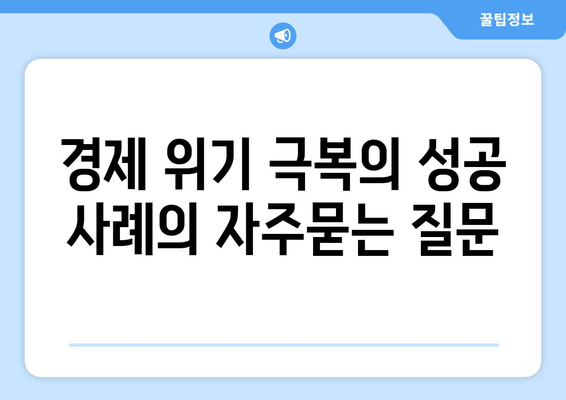 경제 위기 극복의 성공 사례